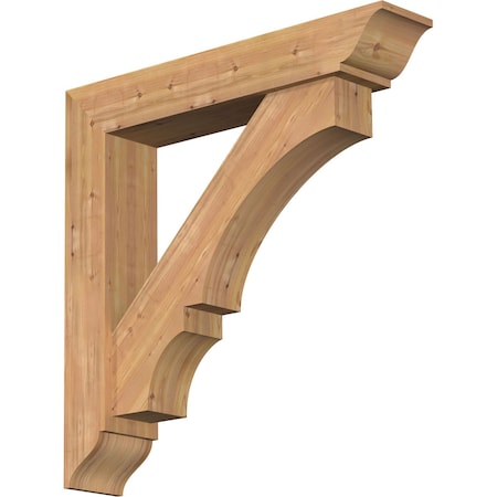 Ekena Millwork Balboa Traditional Smooth Bracket w/ Offset Brace, Western Red Cedar, 7 1/2"W x 40"D x 40"H BKT0806X40X40BOA01SWR